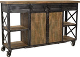 Buffet With Wheels Two Sliding Doors