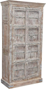 Old Door White Washed Cabinet