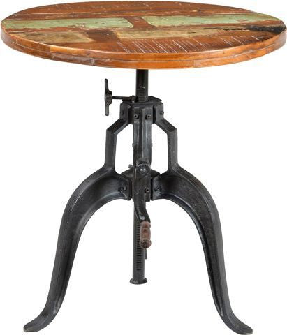 Iron Base Cornwall Table Multi Color Wood Top And Black Legs