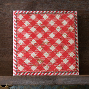 Holiday Gingham Paper Beverage Napkins