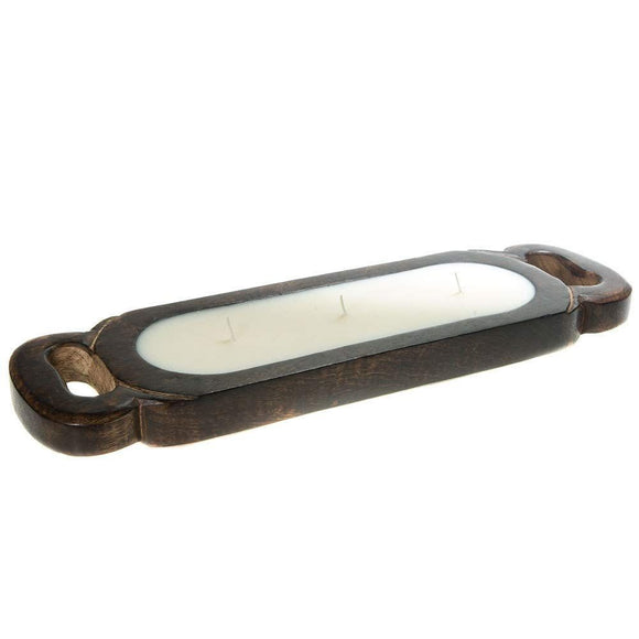 Wooden Candle Tray 32Oz Boubon Vanilla