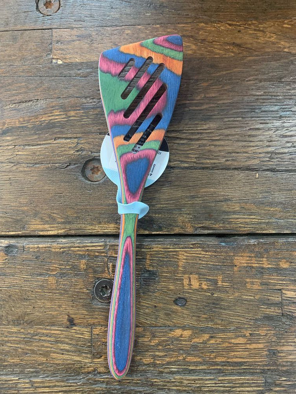 Rainbow Pakka Wood Mini Slotted Spatula