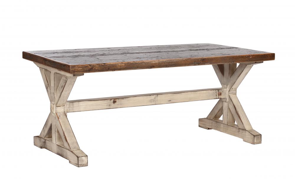 Reclaimed Cargo Flooring Dining Table with K Pattern Base (Large)