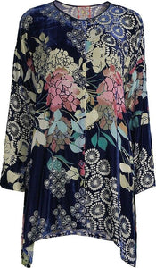 Silk/Velvet Floral Tunic By Johnny Was