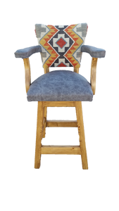 Stone Blaze Kilim Swivel Barstool