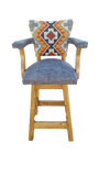 Stone Blaze Kilim Swivel Barstool