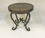 Round Twist Iron End Table - LOREC Ranch Home Furnishings