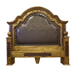 King Alamo Tooled/Perferated Leather Bed