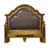 King Alamo Tooled/Perferated Leather Bed