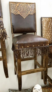 Ranch Romance Barstool #2-T-30 With Fringe