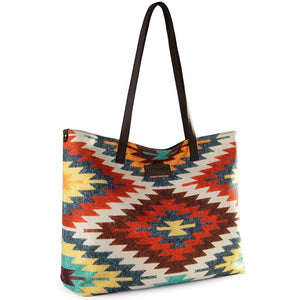 Wrangler Aztec Pattern Print Canvas Tote Bag - Muti 