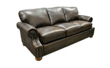 Bennett Sofa W/ Down In Seat And Back-Eugene Leather-Com Velvet Fabric