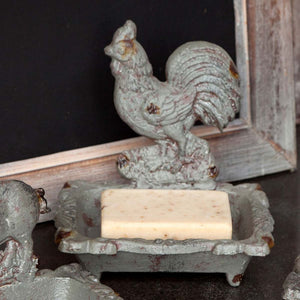 Ranch Cast Iron Rooster Soap Dish