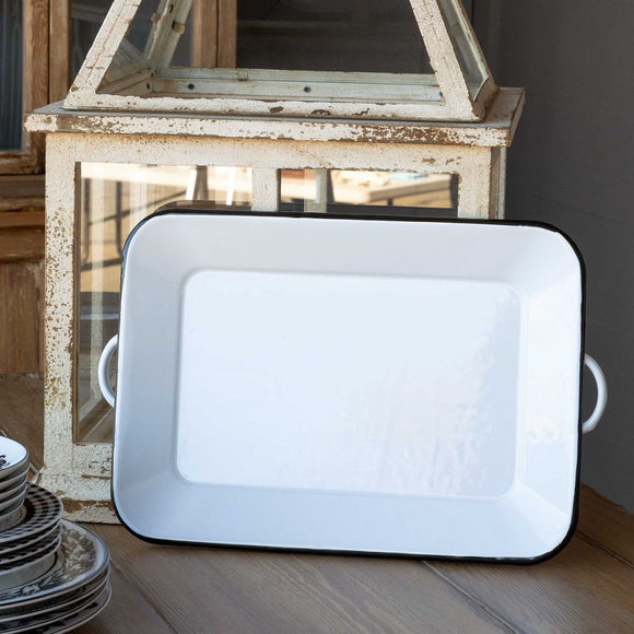 Farmhouse Rectangle Enamelware Tray