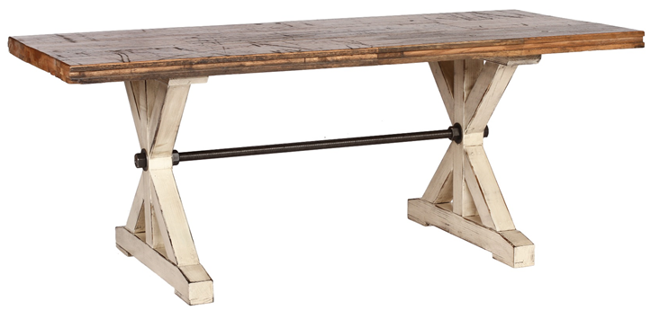 Reclaimed Railroad Floor Table with All Thread (Large)