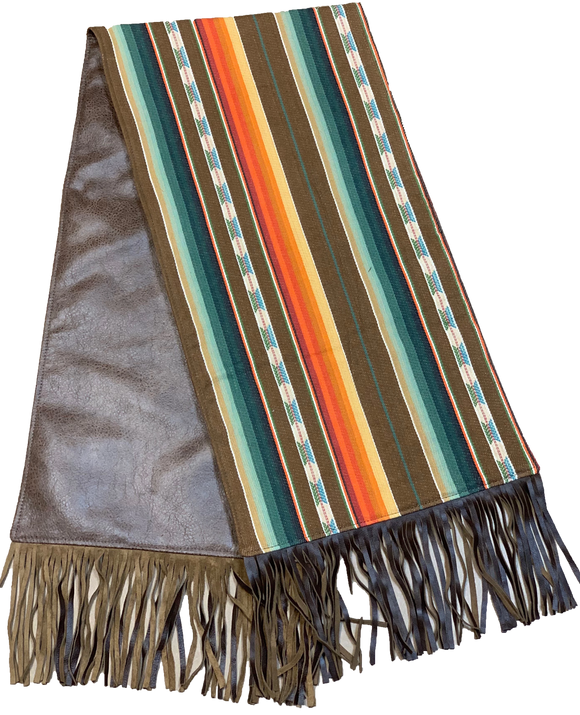 Serape Table Runner with Fringe