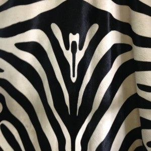 Zebra Print Stenciled Cowhide