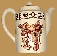 Boots & Saddle Pattern Tea/Coffee Pot