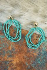 Turquoise Harper Seed Bead Earrings