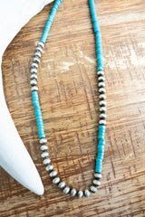 Turquoise Jolene Silver Pearl Necklace