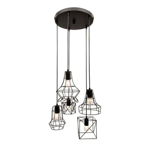 5Light Pendant In Black Finish