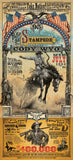 Official 2014 Buffalo Bill Cody Stampede Rodeo Poster Print w/Wooden Frame & Glass
