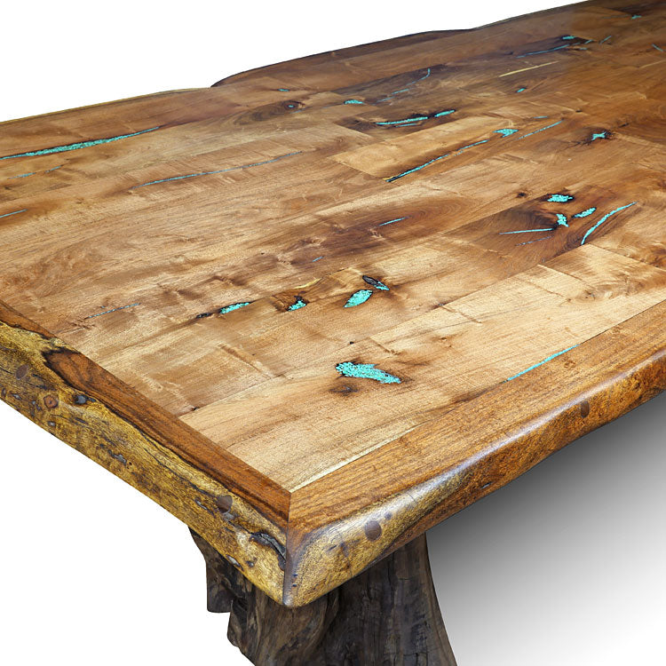 Live Edge Mesquite w/Turquoise Inlay - LOREC Ranch Home Furnishings