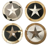 Round Star Cowhide Placemat - LOREC Ranch Home Furnishings